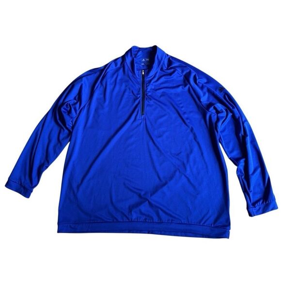 adidas Men's Cobalt Blue Quarter Zip Performance Pullover Sweater Size 3XL - Picture 1 of 10